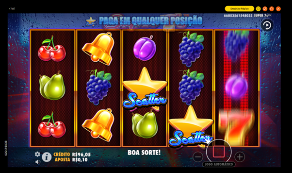 Tela do slot Super 7s